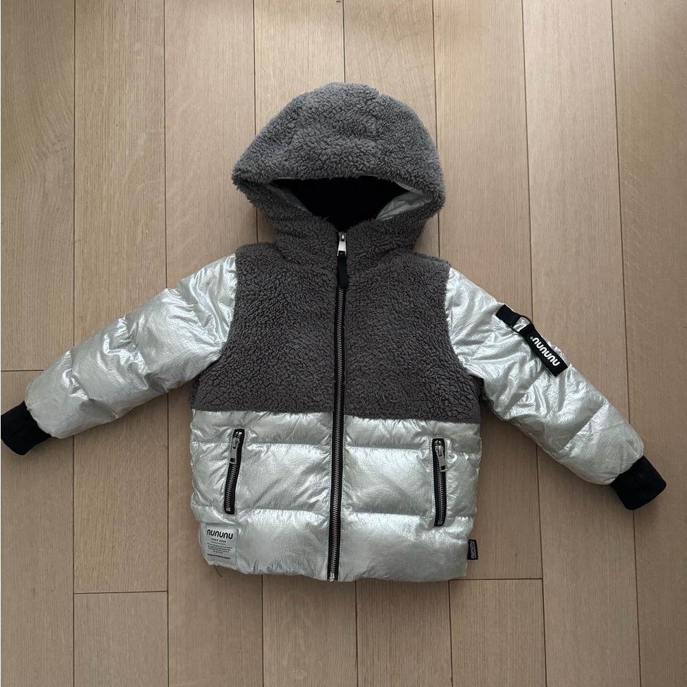 Nununu Black and Silver Hooded Jacket